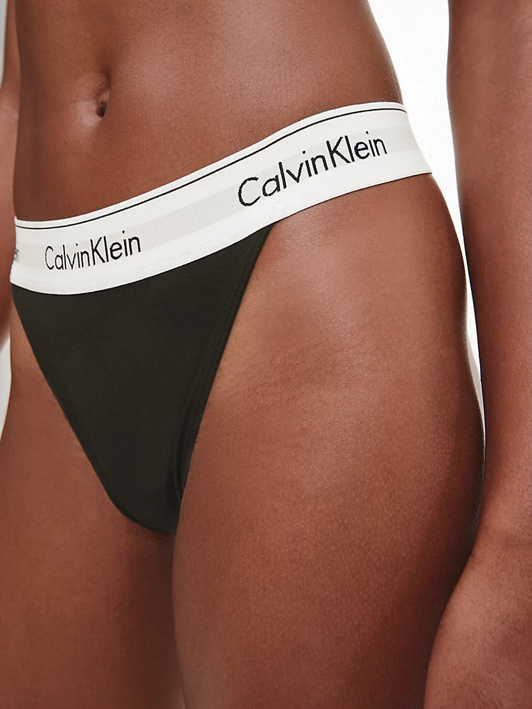 Calvin Klein Ck One High Leg Tanga in Brown